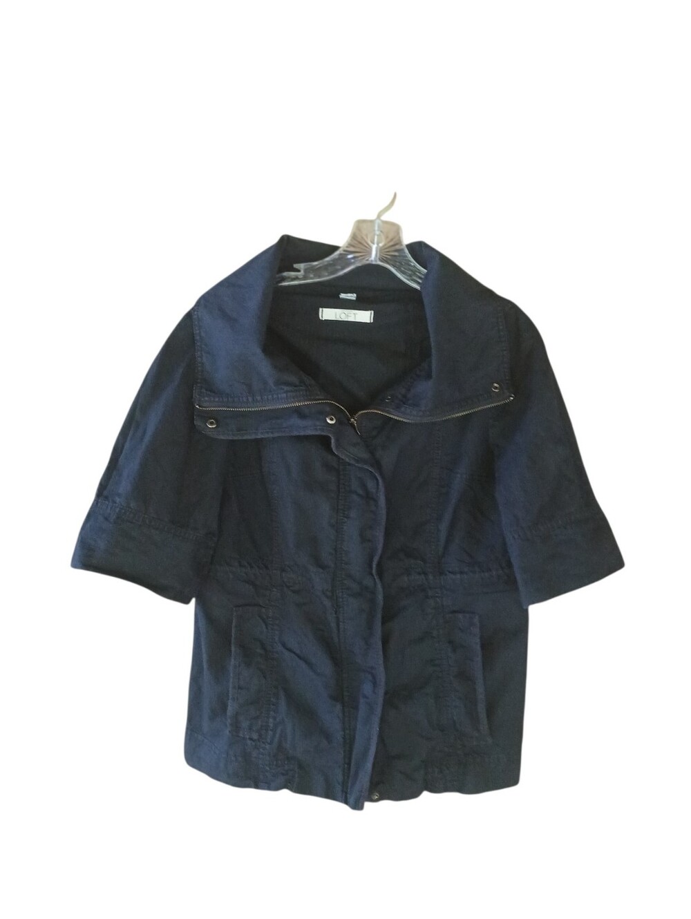 LOFT Black Elbow Sleeve Utility Jacket Small